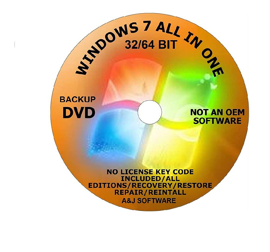 WINDOWS 7 All Editions LATEST UPDATES DVD 32/64-BIT. RECOVERY FIX REINSTALL RESTORE REPAIR REBOOT RECOVERY INSTALL