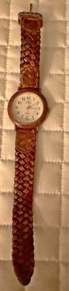 J.M. Jacmor Quartz Watch with Braided Leather Strap