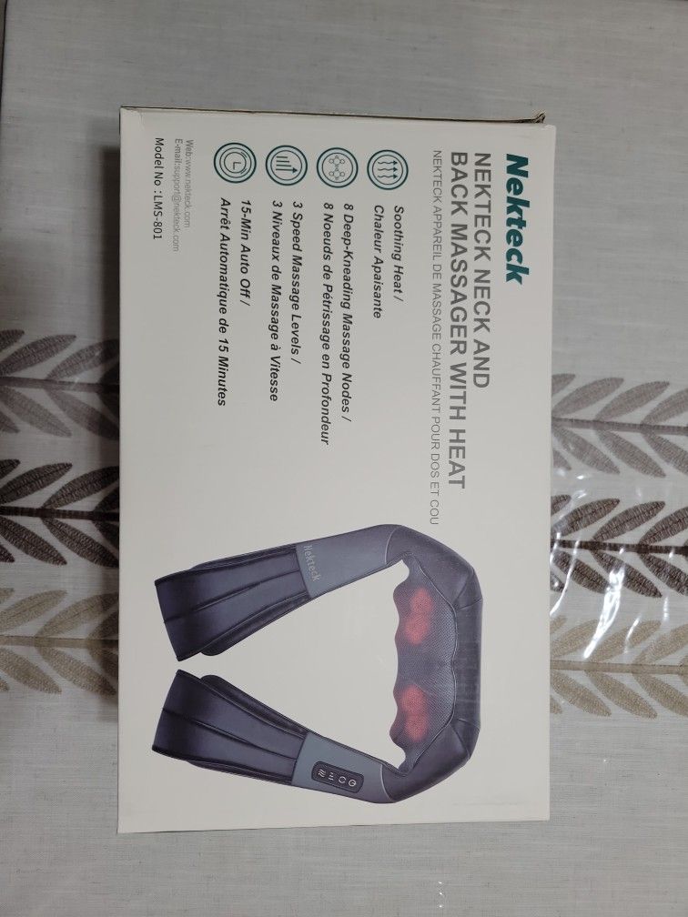 Neck and back massager with heat