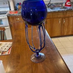 Tall Cobalt Blue Base Ex Cond