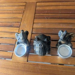 Elephant Candle Holders Set