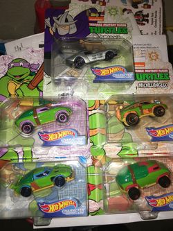 New ninja turtles hotwheels (set of 5)