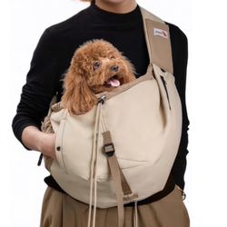 Sling Carrier for Small Dogs & Cats Up to 20lbs, Beige