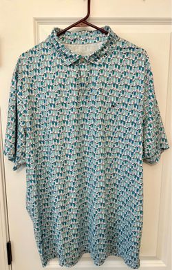 New Vineyard Vines White Blue Performance Polo XL