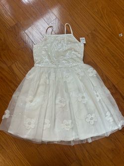 NWT Zenzi girls Sequin Bodice Floral Tulle Party Dress size L 10/12