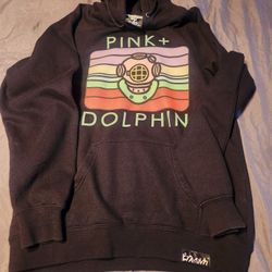 Pink dolphin hoodie sweater