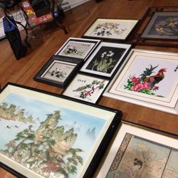Chinese Japanese Vintage Wall Frames Vintage Items