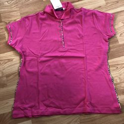Burberry Pink Polo (Size XL)