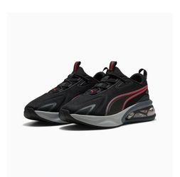 PUMA Solar 311175 06 Black/Cool Gray/Red Cushioned Mesh Low Top Sneaker