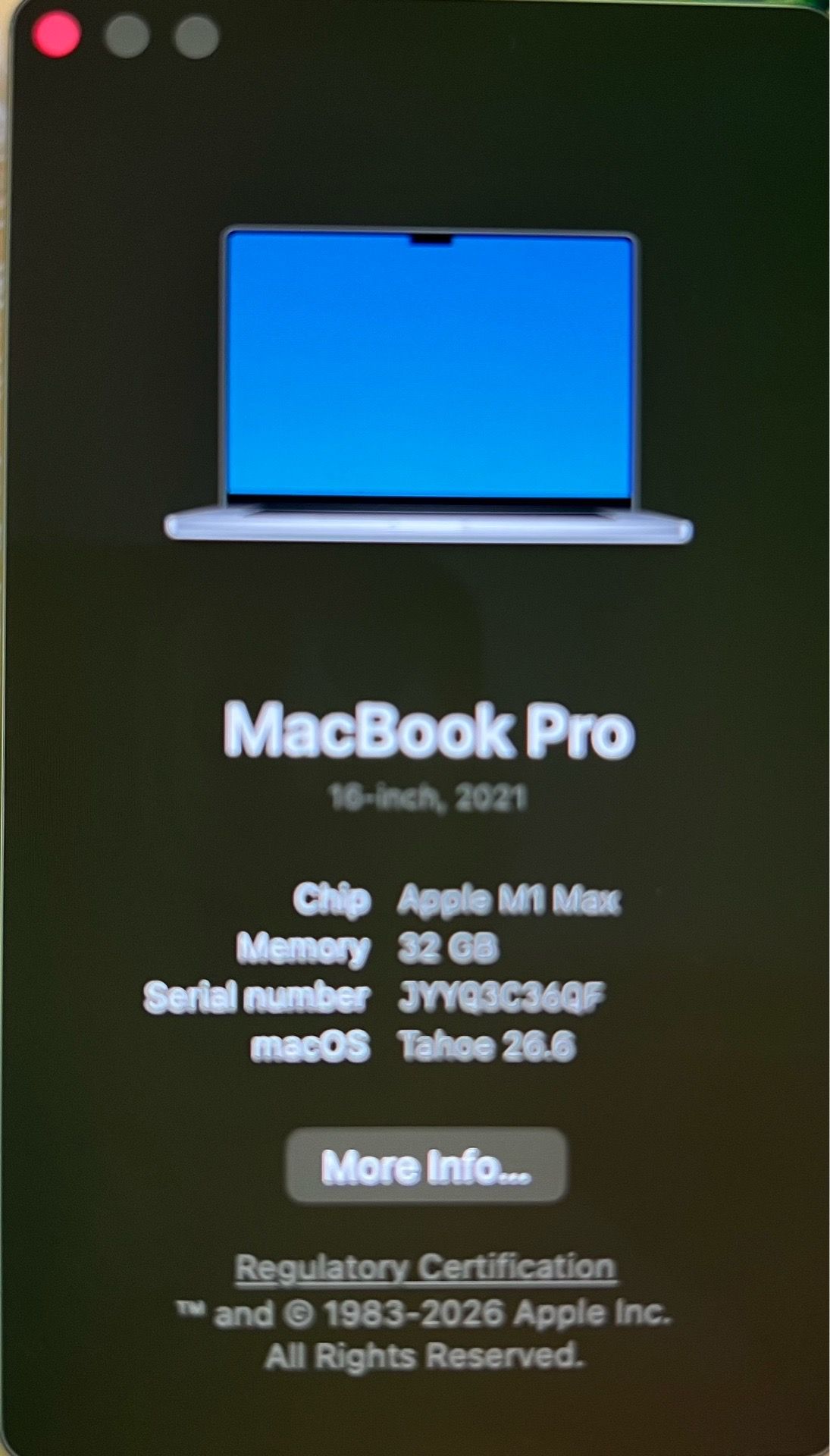 MacBook 16” Pro 2021 M1 MAX 32GB