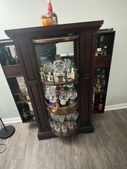 Dark Wooden Bar Cabinet