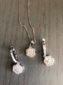 Sterling silver set off earrings and necklace