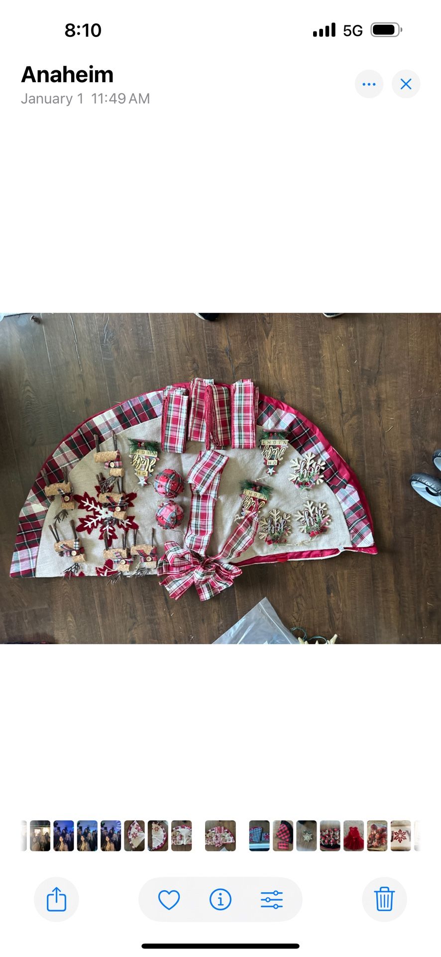 christmas Skirt and ornaments,ribbon