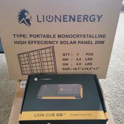 Lion Energy Portable.power Unit & Solar Panel