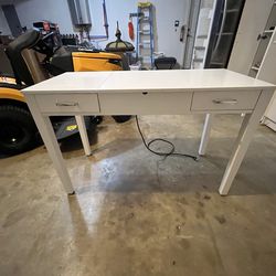 Make up table with outlet and mirror