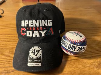 Collector Hat & Ball from 2025 DBacks Opening Day vs Cubs