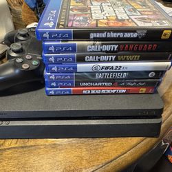 PS4 With 1 Remote + 7 Games