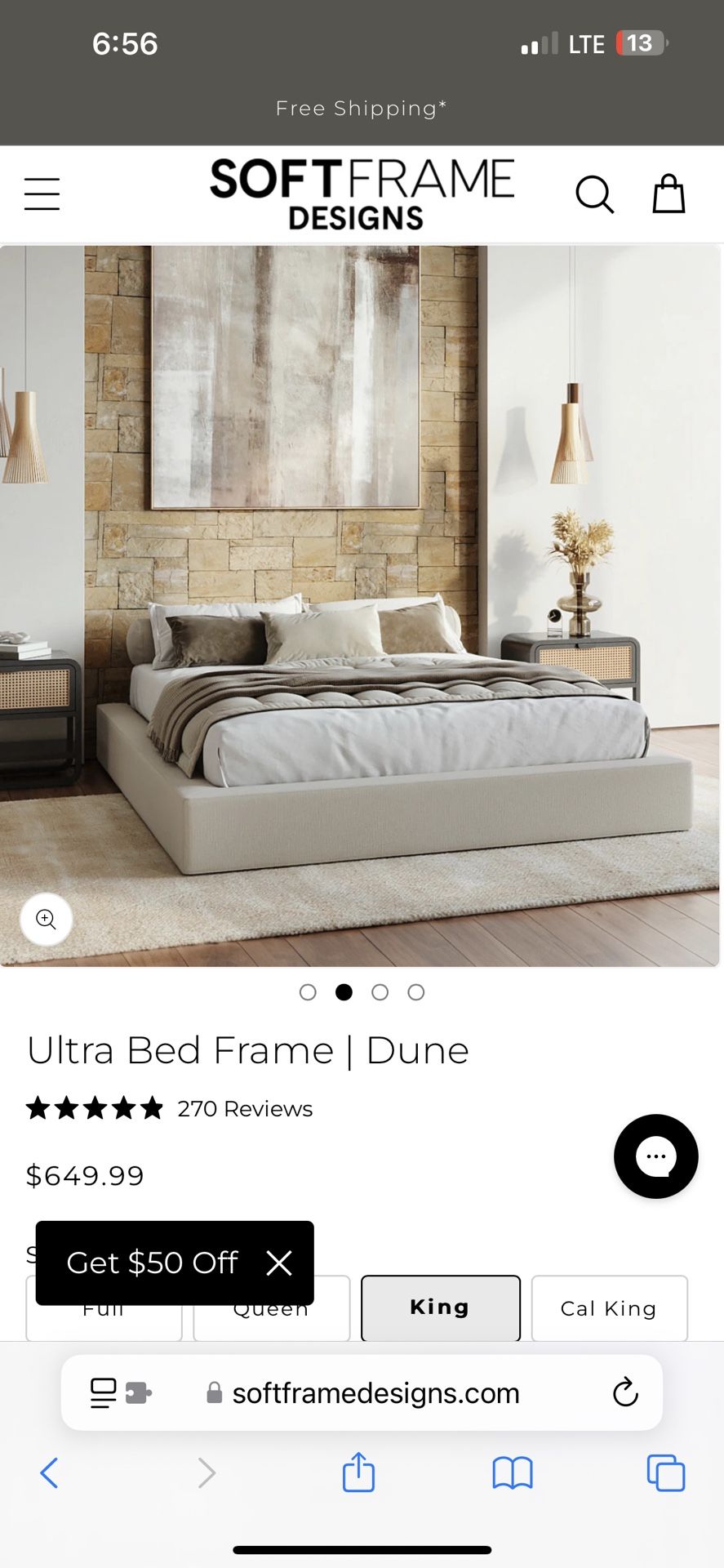 King Size Bed Frame, Box Spring, And mattress Set