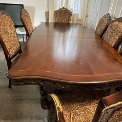 King Jade (Vietnamese) Industrial Dining Room Table  & Regal (Cushion) Chairs ( Full Set Of 6)