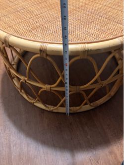 Natural round wood table
