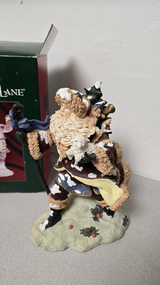 Holiday Lane Santa Claus Figurine 12"x10" Christmas Resin Statue with Gifts