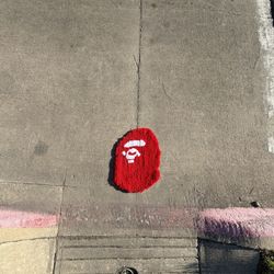red bathing ape rug custom 