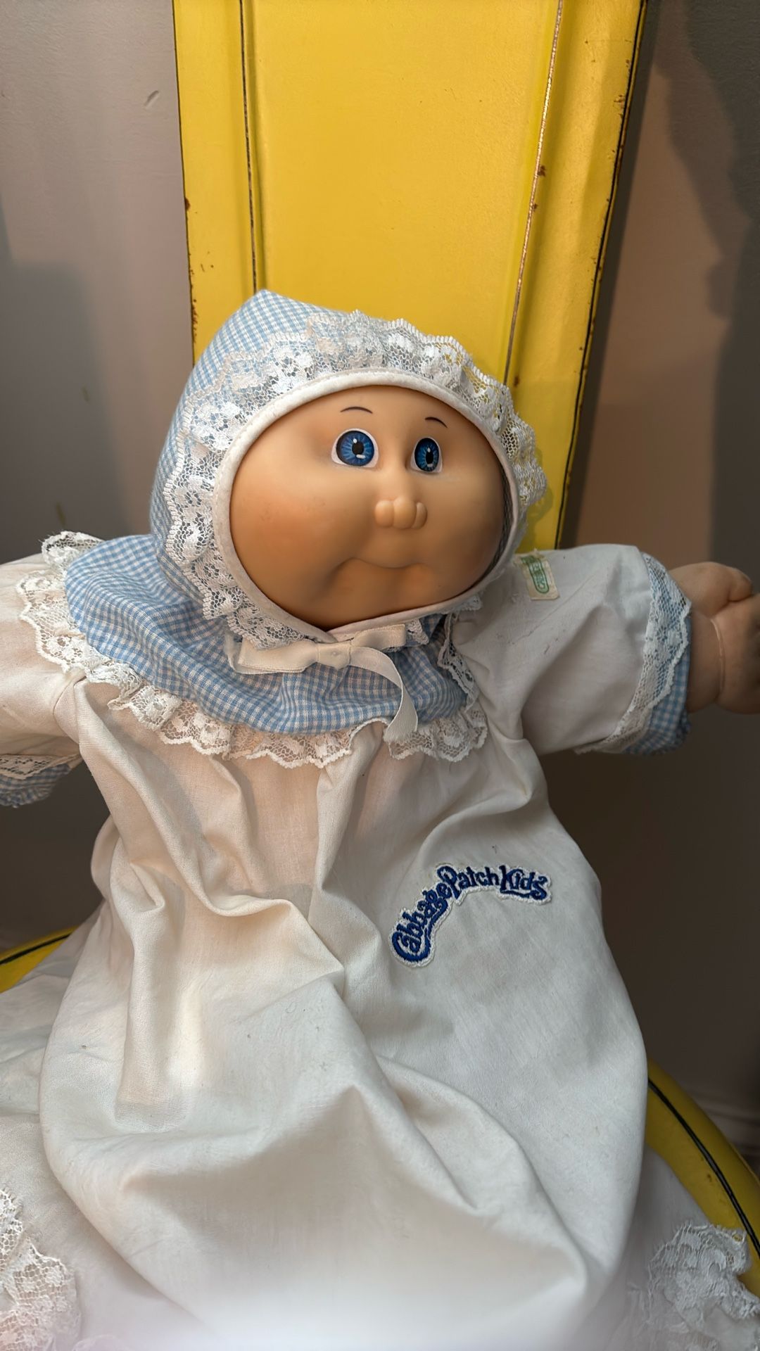 Vintage 1985 Cabbage Patch Kids Preemie - Xavier Roberts - Blue Eyes in Sleeper