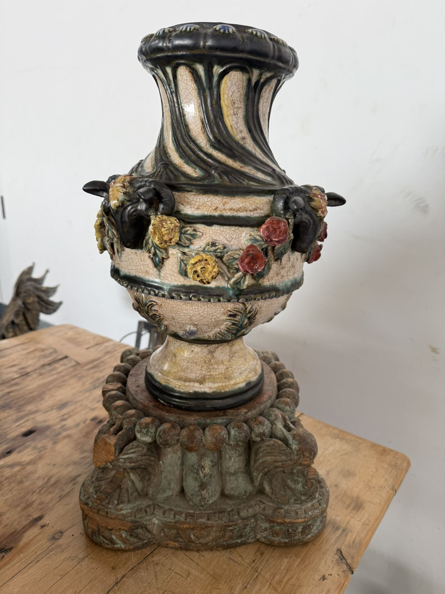 Antique French Floral Vase