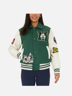 Disney adult unisex Letterman’s jacket, extra small, small, medium, large, extra large, XXL Mickey Mouse, Minnie Mouse