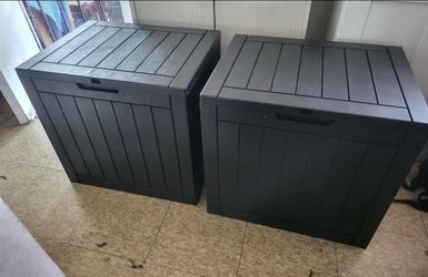 2 pcs outdoor storage deck box 30 gallon each