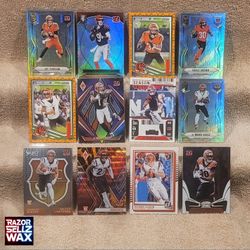 CINCINATTI BENGALS TEAM LOT (12) NFL FOOTBALL CARDS BURROW BROWN CHASE BOOMER GREEN PANINI