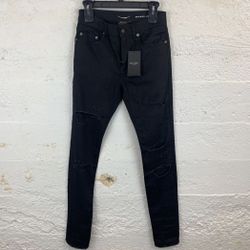 SAINT LAURENT PARIS DO2 M/SK-LW BLACK JEANS