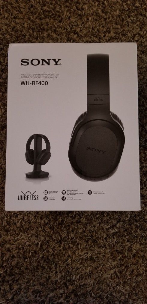 Brand NEW! Sony WH-RF400 Wireless Home Theater Headphones - Black