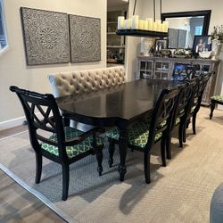 100” Dining Room Table 8-10. Dining Table With Leaf, 6 Chairs