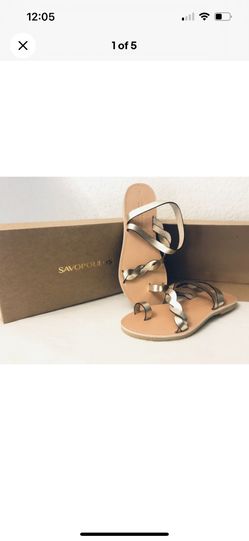 NEW Grecian Style Sandals, 9.5 Gold Strappy Sandals