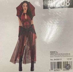 Vampire Gothic Adult Women’s Halloween Costume. Size Small (New) *Corset With Attached Skirt *Bodysuit *Collar *Gloves.