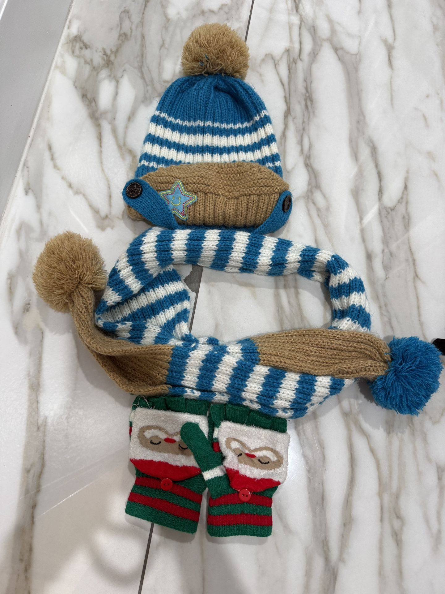 Kids Winter Hat + Scarf + Gloves Set – $8