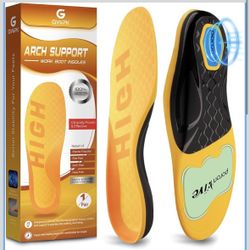 （L)280+lbs Plantar Fasciitis High Arch Support Insole for Men Women,Heavy Duty Orthotics Inserts for Work Shoes & Boots