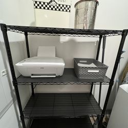 Black Metal Storage Shelves With Liners