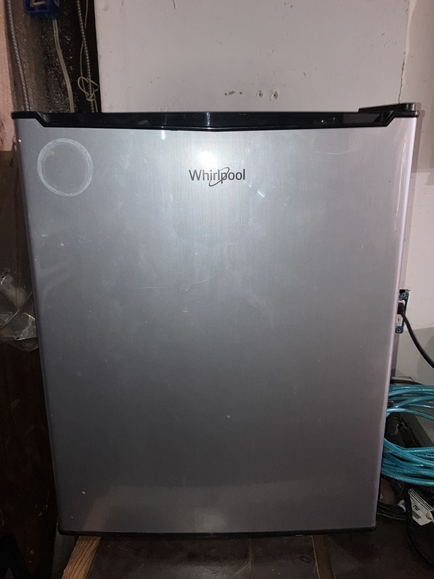 Whirlpool 4.3 cu ft Mini Refrigerator Stainless Steel WH43S1E: Compact Dorm Fridge, Energy Star, Reversible Door, 2 Shelves