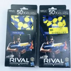 NEW Nerf Rival Lot 2 - 50 High Impact Rounds Refills (Red/Blue) 100 Rounds Total
