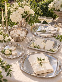 Vintage Silverplate Tray & Bowl Bundle — 5 Pieces — $175 | Heirloom Wedding Décor