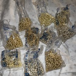 Peral bead garland plastic strands 1/4" Christmas craft beads