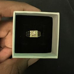 10K gold letter A ring 