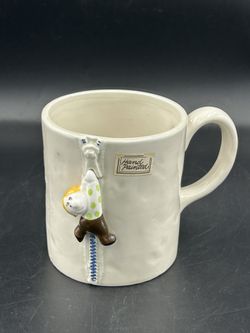 Fits And Floyd “ Man Pulling Zipper” Ceramic 12 Ounce Coffee/Tea Mug