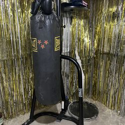 Everlast Dual Stand, With heavy bag and Two sets of gloves. 