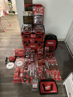 Milwaukee Packout,  sawzall blades, multi tool & hole saw 