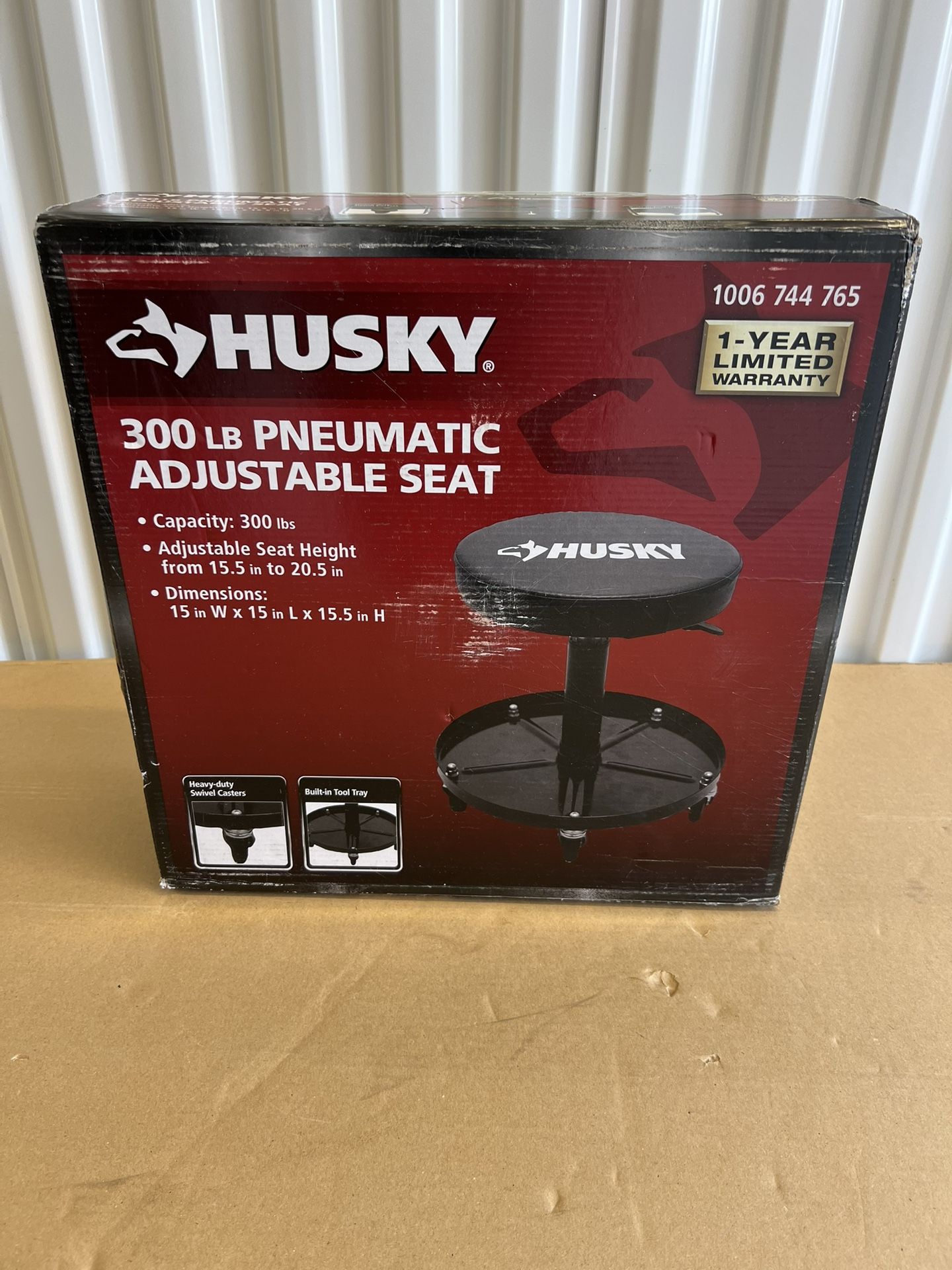 Husky Pneumatic Adjustable Creeper Seat, Mechanics, Tools
