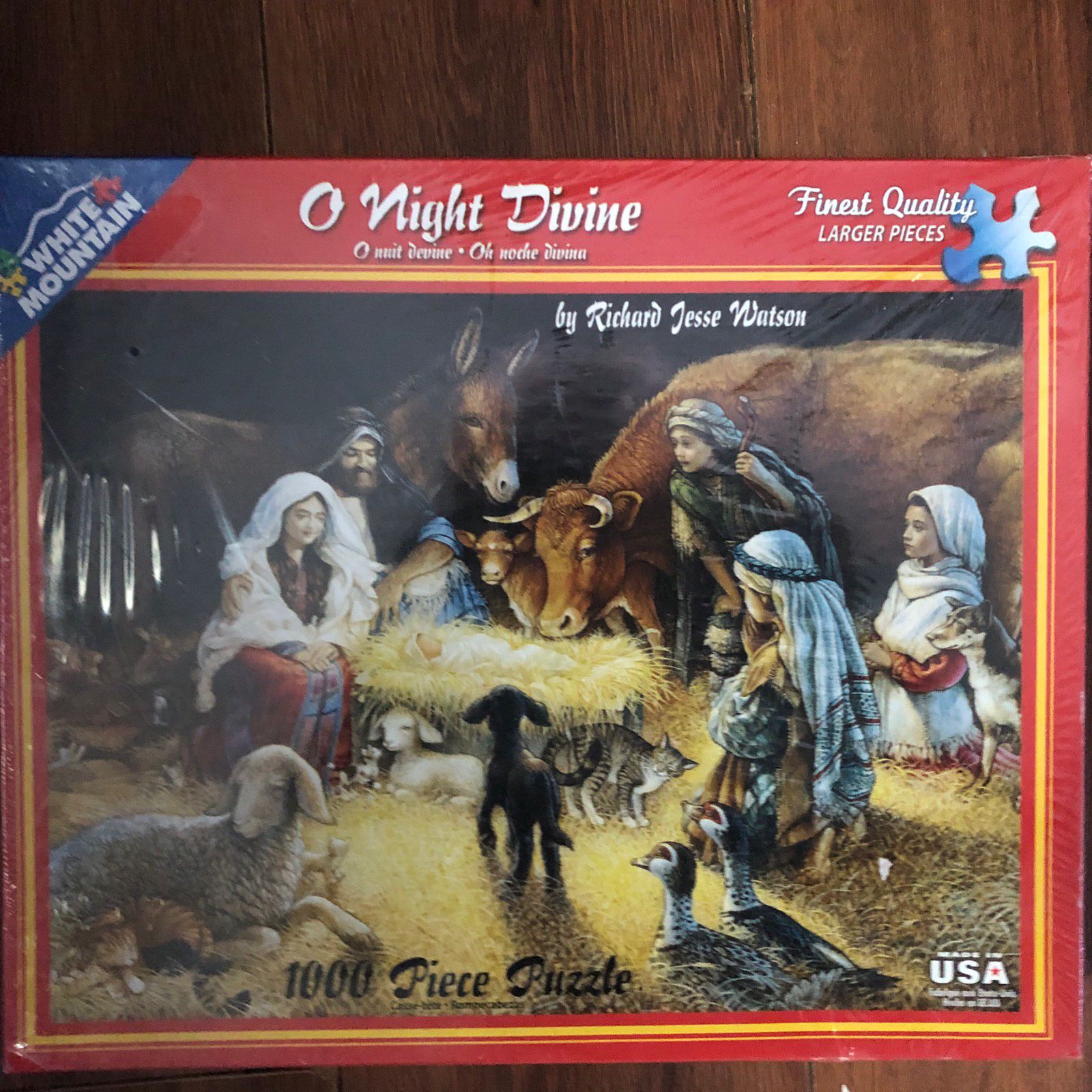 White Mountain 1000 Piece Nativity Scene NIB SEALED Puzzle