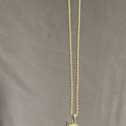 18K Rope Dragon Pendant Chain